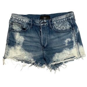 3 x 1 Bleached Distressed Denim Shorts
